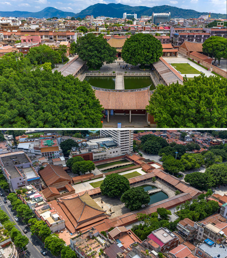航拍里看到的泮池不难想象我们来到了泉州的府文庙,同样是全.